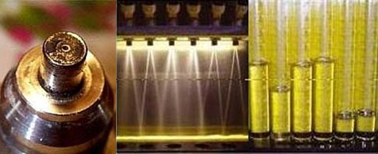 Injector spray pattern and flow test before cleaning